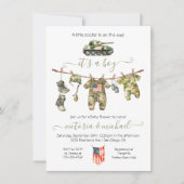 Invitation Baby shower de petit soldat de l'armée de terre (Devant)