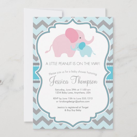 Invitation Baby shower de Petite Arachide (Devant)