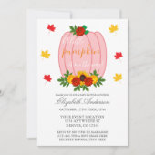Invitation Baby shower de petite Citrouille automnale fille (Devant)