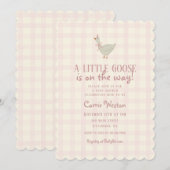 Invitation Baby shower de petite fille d'oie (Devant / Derrière)
