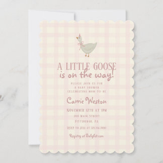 Invitation Baby shower de petite fille d'oie
