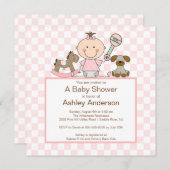 Invitation Baby shower de petite fille Figur (Devant / Derrière)