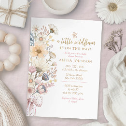 Invitation Baby shower de petite fille Fleur sauvage