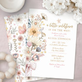 Invitation Baby shower de petite fille Fleur sauvage