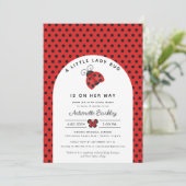Invitation Baby shower de petite fille Ladybug (Debout devant)