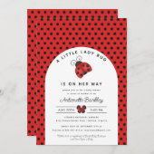 Invitation Baby shower de petite fille Ladybug (Devant / Derrière)