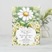 Invitation Baby shower de petite marguerite enchanté (Debout devant)