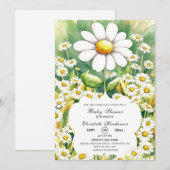 Invitation Baby shower de petite marguerite enchanté (Devant / Derrière)