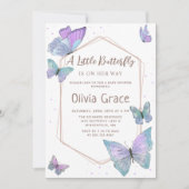 Invitation Baby shower de petite papillon (Devant)