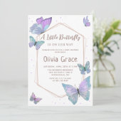 Invitation Baby shower de petite papillon (Debout devant)