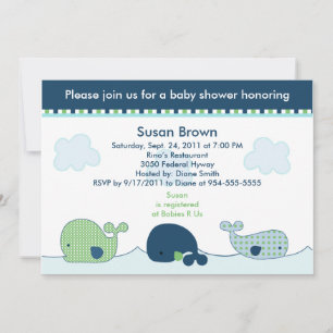 Invitation Baby shower de Petites baleines