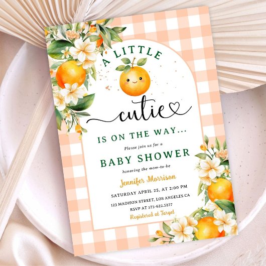Invitation Baby shower de petites villes Citrus Neutre pour l