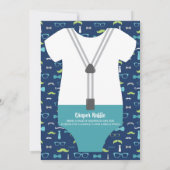 Invitation Baby shower de petits hommes, Cravate d (Dos)