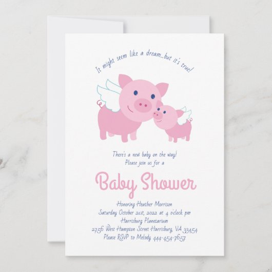 Invitation Baby shower de petits volants (Devant)