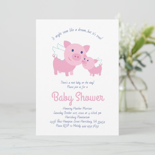 Invitation Baby shower de petits volants (Debout devant)
