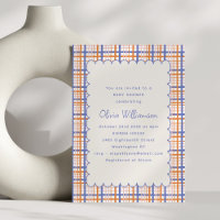 Baby shower de pétoncle bleu orange Preppy