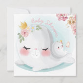 Invitation Baby shower de phoques (Devant)