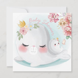 Invitation Baby shower de phoques