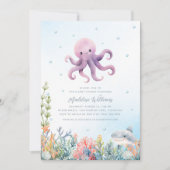 Invitation Baby Shower de Pieuvre Mignonne (Devant)