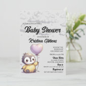 Invitation Baby shower de pingouin (Debout devant)