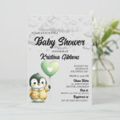 Invitation Baby shower de pingouin (Debout devant)