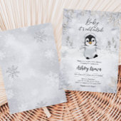 Invitation Baby shower de pingouin d'hiver