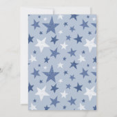 Invitation Baby shower de pingouin d'hiver Blue Stars (Dos)