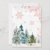 Invitation Baby shower de pingouin d'hiver rose (Dos)