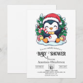 Invitation Baby shower de pingouin lunaire mystique (Devant / Derrière)