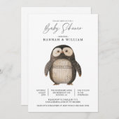 Invitation Baby shower de pingouin mignon (Devant / Derrière)