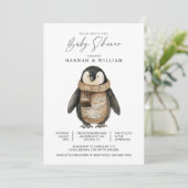 Invitation Baby shower de pingouin mignon (Debout devant)