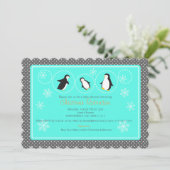 Invitation baby shower de pingouin mignon (Debout devant)