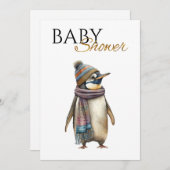 Invitation Baby shower de pingouin personnalisé (Devant / Derrière)
