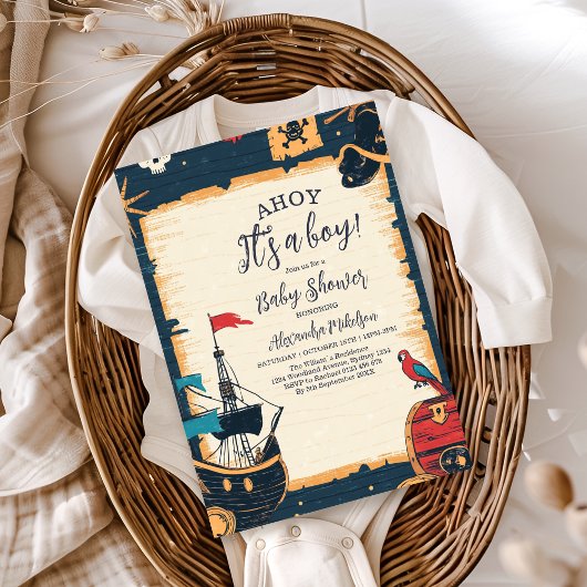 Invitation Baby shower de pirate nautique