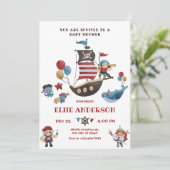 Invitation Baby shower de pirates (Debout devant)