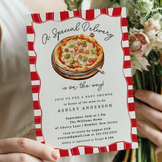 Invitation Baby shower de pizza de livraison spéciale