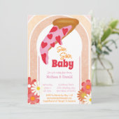 Invitation Baby shower de pizza en tranche (Debout devant)