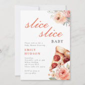 Invitation Baby shower de pizza en tranches (Devant)