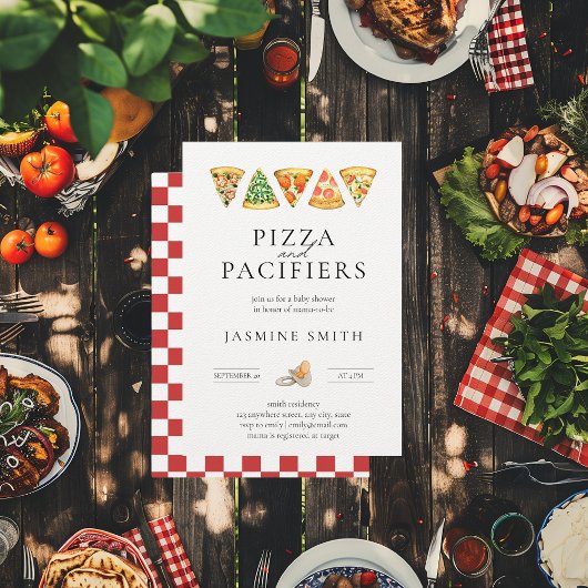 Invitation Baby shower de pizza et de Pacificateurs