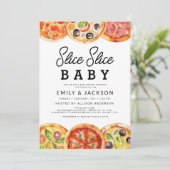 Invitation Baby shower de pizza pour bébé Slice Slice (Debout devant)