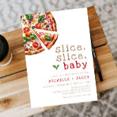 Invitation Baby shower de pizza pour bébé Slice Slice
