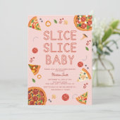 Invitation Baby shower de pizza pour bébé Slice Slice (Debout devant)