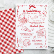 Invitation Baby shower de pizza tirée à la main