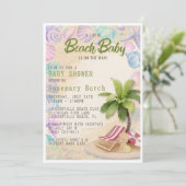 Invitation Baby shower de plage (Debout devant)