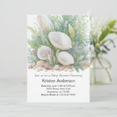 Invitation Baby shower de plage au bord de l'océan (Debout devant)