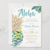 Invitation Baby shower de plage d'ananas tropical (Devant)