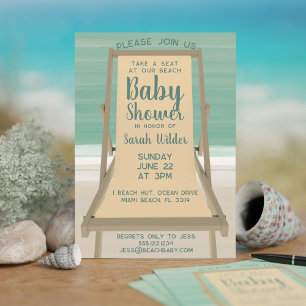 Invitation Baby shower de plage de l'océan Turquoise neutre e