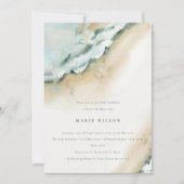 Invitation Baby shower de plage de sable des vagues de la mer (Devant)