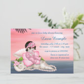 Invitation Baby shower de plage de Seashell (Debout devant)