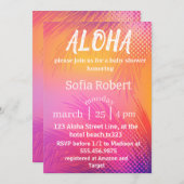 Invitation baby shower de plage de sunset aloha (Devant / Derrière)